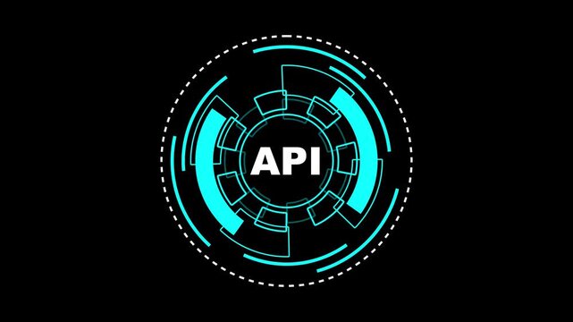 Digital HUD Display Featuring API Acronym on a black Tech Background