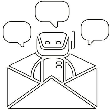 Robot Email Support Icon