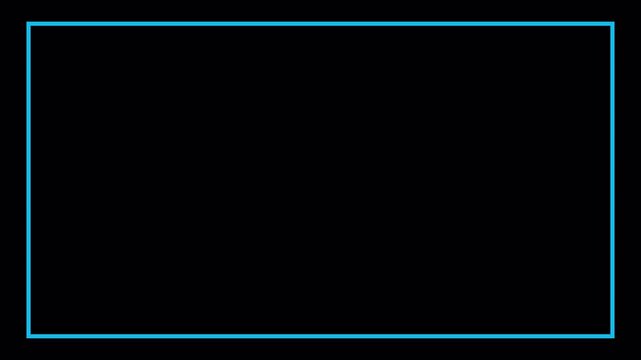 blue outline rectangular animation with transparent background with alpha channel. 4K 
