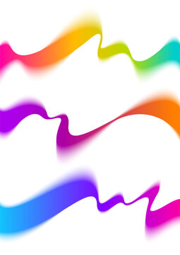 Abstract Colorful Gradient Ribbons with Soft Blurred Edges on White Background