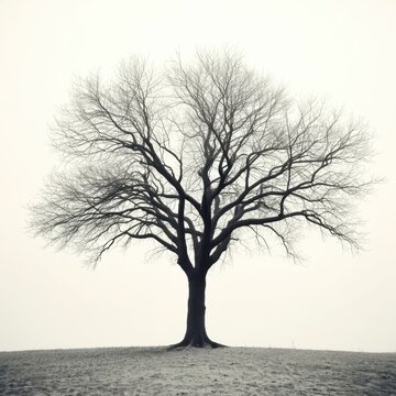 lonely tree in the fog