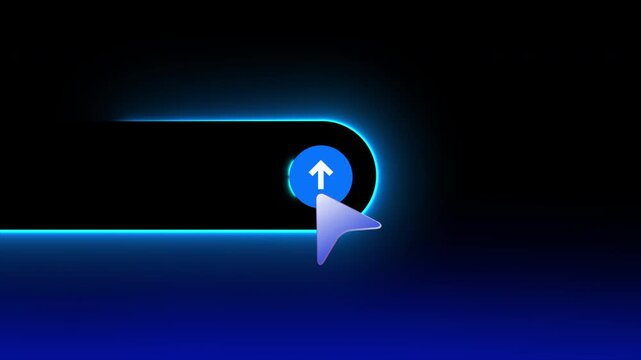 Morphing search bar and button click animation with camera movement for SaaS