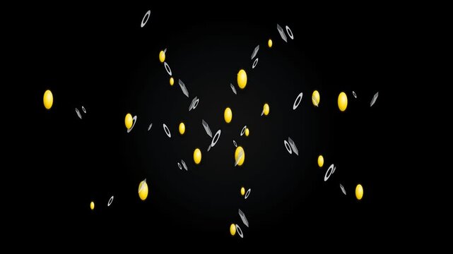 Clean floating 3D geometric shapes and frosted glass polyhedrons rotating smoothly with soft ambient shadows and specular highlights, modern corporate technology presentation video overlay
