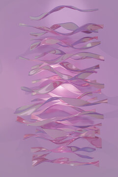 Vertical stack of twisted 3D metal strips