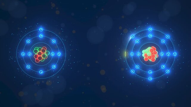 NaCl Ionic Bond Formation &ndash; 3D Animation of Sodium Cation and Chloride Anion. 4k video. ProRes 4444.