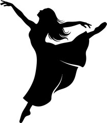 Silhouette of a graceful ballerina performing an elegant dance move. © Willian jack