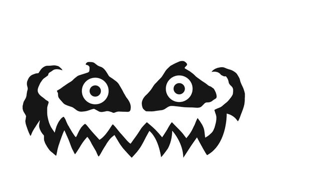 Scary Monster Face Silhouette halloween Isolated vector