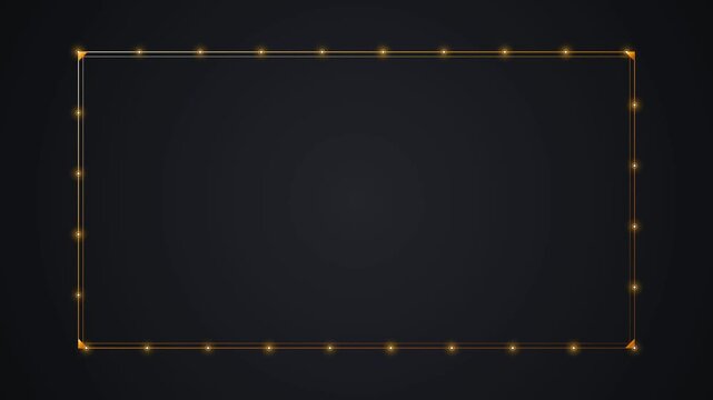 Art Deco geometric border frame featuring brushed brass trim and warm glowing vintage Edison filament bulbs on dark slate stone, centered symmetrical view, Gatsby era luxury aesthetic