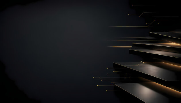 Dark onyx executive background with subtle glowing horizontal layers for comparative business KPIs