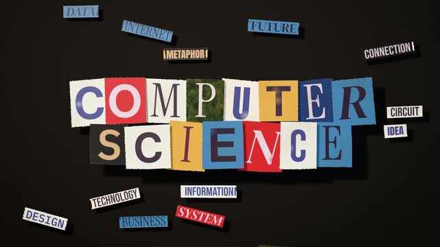 Computer science cut paper collage 3D animation seamless loop
