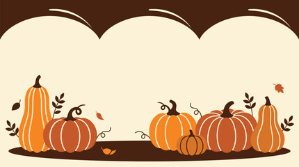 A charming thanksgiving background vector featuring pumpkins gourds and autumn leaves perfect for festive invitations digital greetings and seasonal decorations © Crafted Canvas