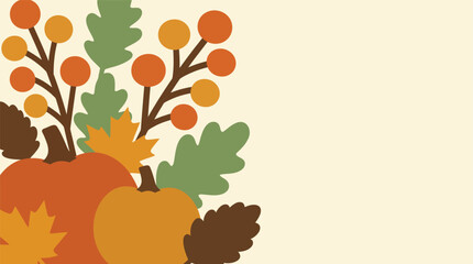 A beautiful and vibrant thanksgiving background vector illustration featuring autumnal foliage perfect for festive designs and seasonal greetings conveying warmth and gratitude © Crafted Canvas