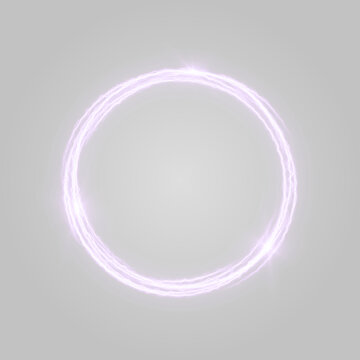 Energy ring with luminous electric streams and radiant magical glow.