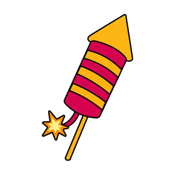 Colorful Firework Rocket Celebration Illustration for Festivals, New Year and Special Occasions