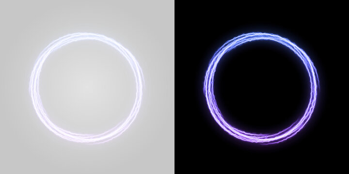 Electric ring with burning energy, bright sparks, intense heat and realistic explosion.
