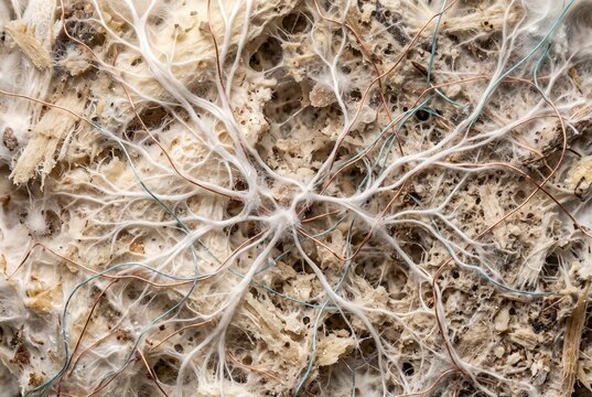 Mycelium Fibers and Sustainable Technology Texture