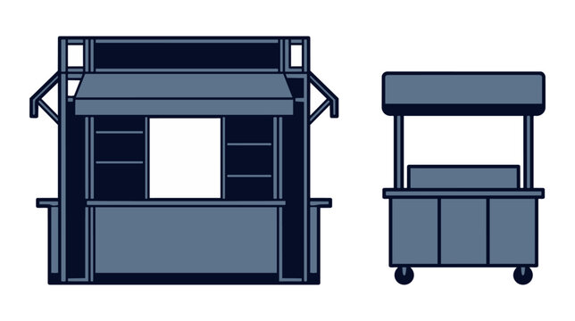 Pop-Up Store and Retail Kiosk &ndash; Professional 2D CAD Vector Icon