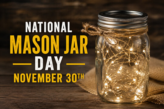 National Mason Jar Day November 30th Fairy Lights in Glass Jar