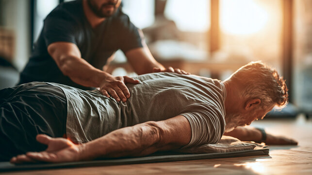 Spinal rehabilitation center with wooden flooring