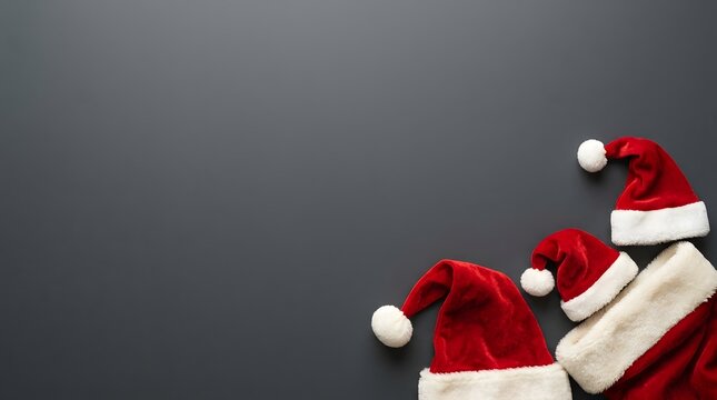 Festive and joyful christmas background with santa hats perfect for holiday greetings and seasonal celebrations creating a warm atmosphere
