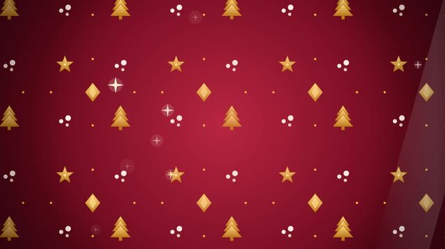 Red and Gold Christmas Wrapping Paper Pattern Seamless Loop Background