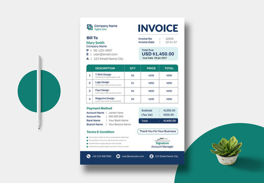 Invoice Design Template Layout