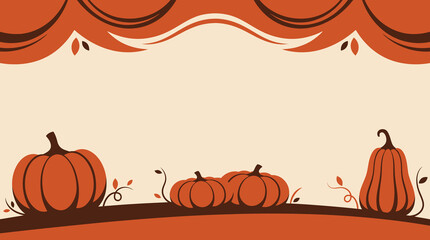 A festive thanksgiving backdrop featuring vibrant pumpkins and warm autumnal tones perfect for holiday greetings and celebratory events © MdHabibur