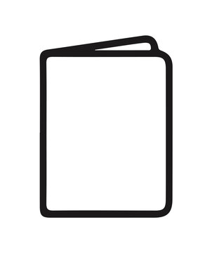 Simple line art icon of a closed book isolated on transparent background