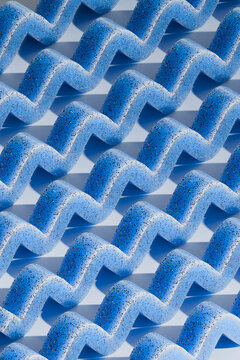 Vertical Blue Geometric Wave Pattern