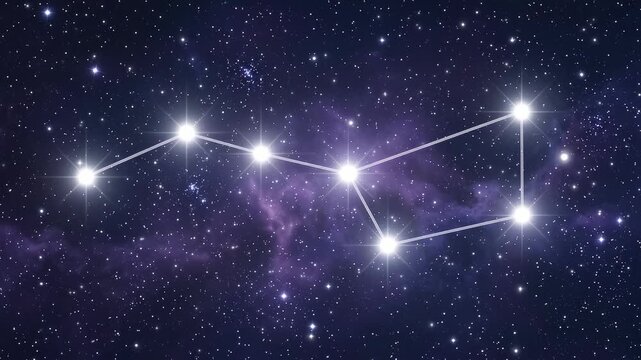 Ursa Major Constellation Glowing Brightly in the Starry Night Sky.