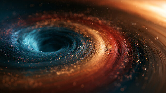 Cosmic Vortex Swirling with Glowing Particles and Light