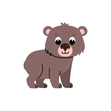 Cute cartoon wombat for children, isolated on a white background.