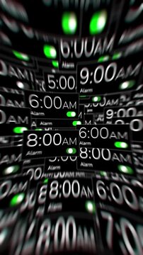 Smartphone screen showing countless morning alarms, hectic daily routine concept