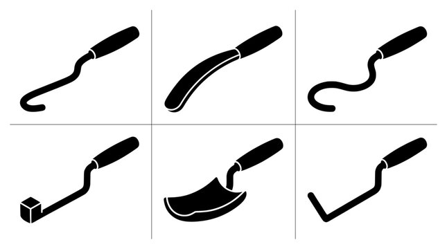 Set of trowels and masonry tools for construction, plastering and DIY