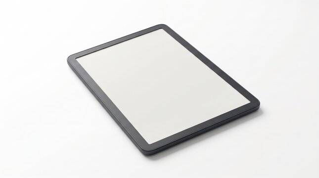 Modern E-Reader Tablet Mockup with Blank Screen Isolated on White