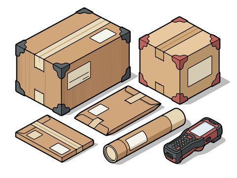 Shipping Packages and Scanner for Small Business Logistics