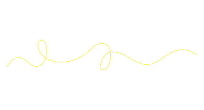 Yellow Continuous Line Wave with Loops