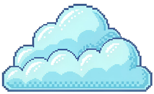 Cloud, 8-bit pixel art style