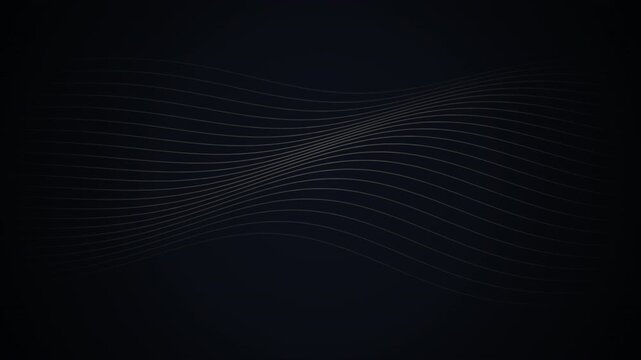 Abstract digital wave particles flowing on a dark background
