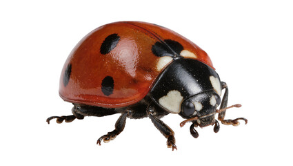 Red ladybug with black spots, isolated on transparent background © Aliona