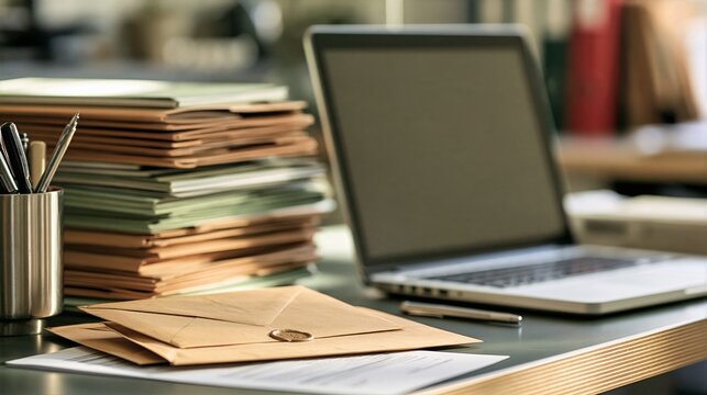 Employee Records Retention Review at an Organized Office Desk