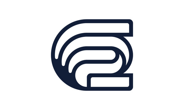 Unique Initial Logo Letters C and P
