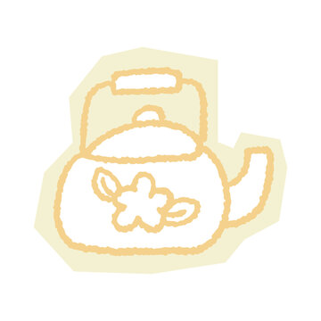 hand drawn doodle illustration teapot teacup vector