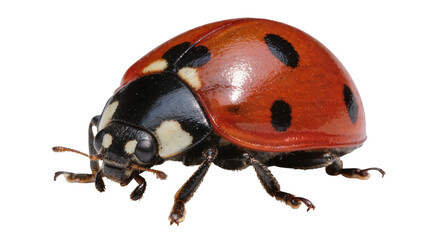 Bright red ladybug with black spots, isolated on transparent background © Viktor