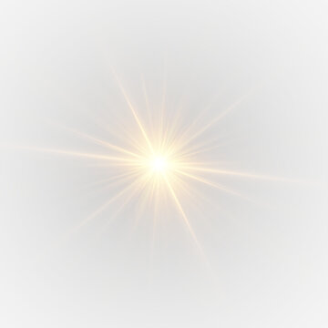 Golden starburst with radiant light rays and soft luminous glow.