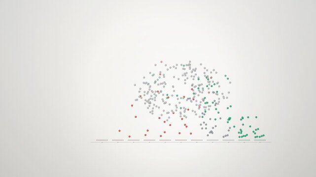 Customer Sentiment Survey Dots Sorting Into Satisfaction Gauge Animation