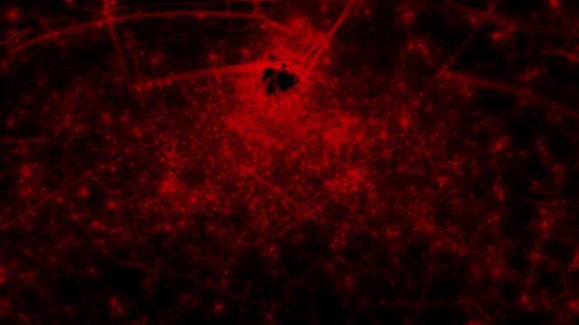 Red Glowing Particle Network Energy Core VJ Background