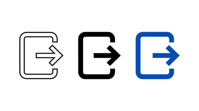 Exit arrow interface symbol and direction icon
