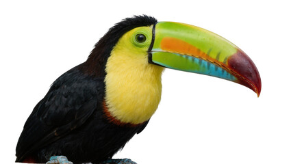 Colorful toucan bird with large beak, isolated on transparent background © Maria