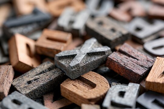 The Wooden Letter Blocks: A Close-Up of Rustic Alphabet Tiles